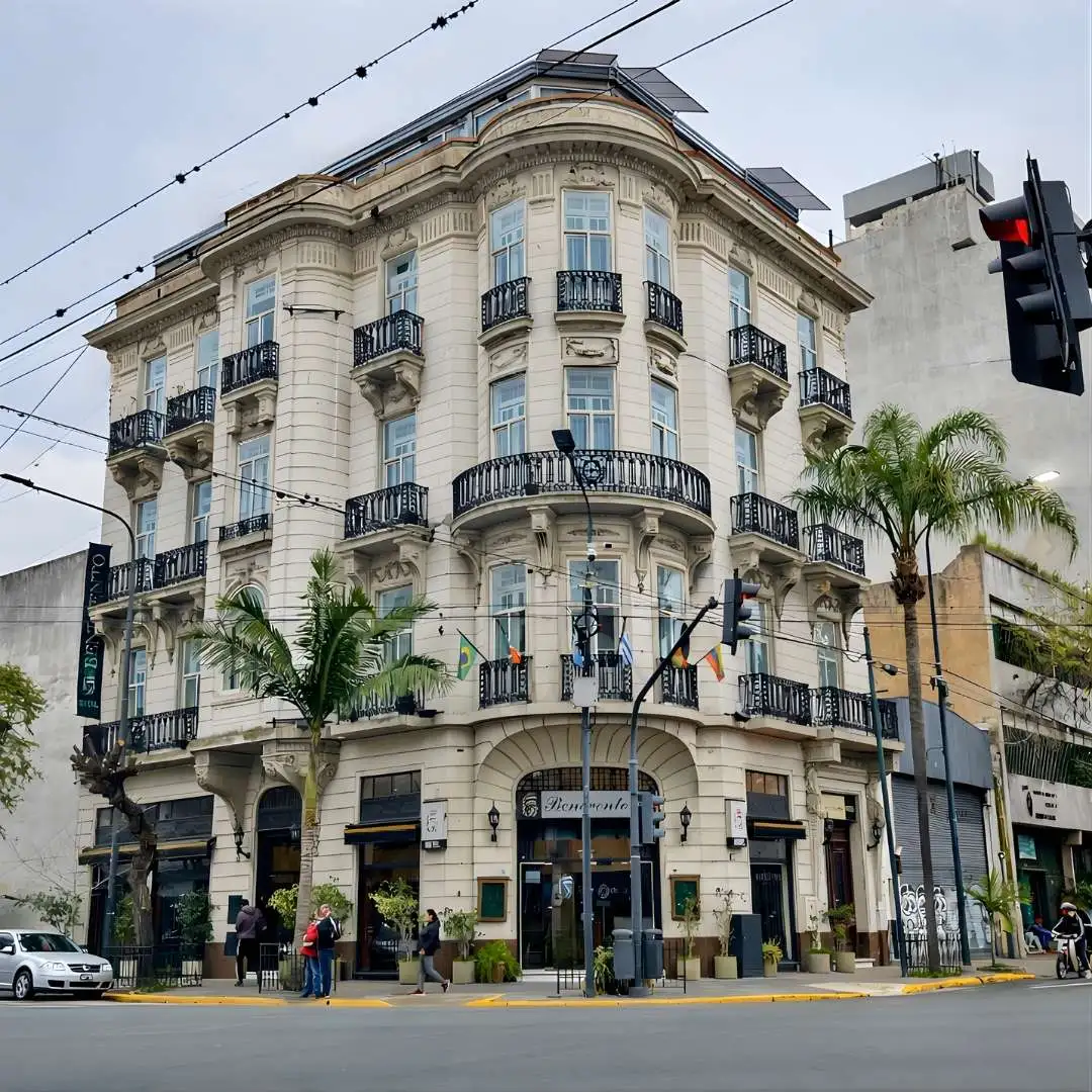 Fachada de edifício clássico em La Plata, Argentina, atendido pela a assessoria imobiliária em La Plata da Adelante para brasileiros na UNLP